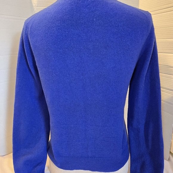 ANTONIO MELANI CAMERON SWEATER 100% CASHMERE PULLOVER CREW NECK ULTRA BLUE SZ M - Picture 4 of 10